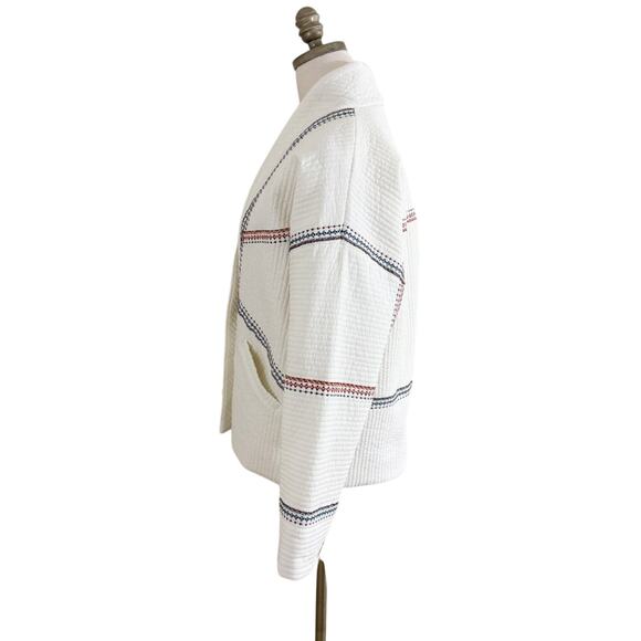 BlankNYC Cream Open Front Quilt Kimono Jacket Women's Size Small Oversized Fit - Picture 6 of 11